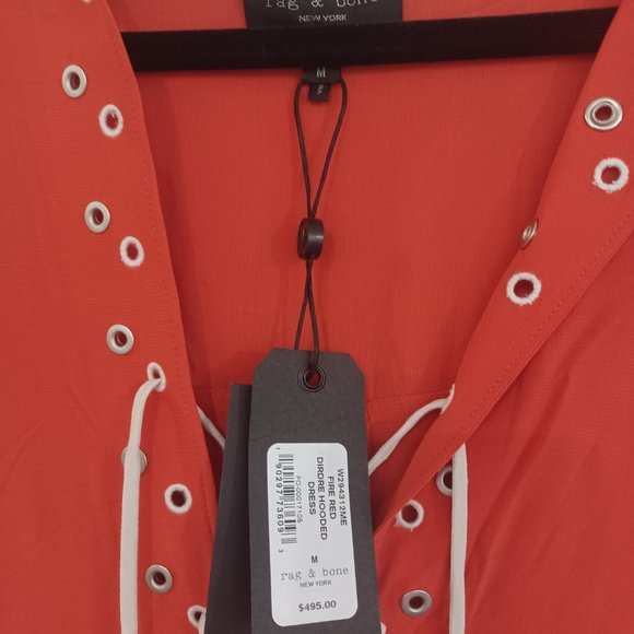 Rag & bone fire red dirdre hooded dress NWT - Picture 2 of 4